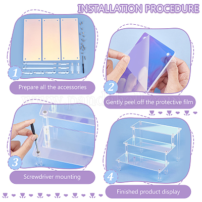Wholesale FINGERINSPIRE 2 Sets Acrylic Display Risers 3 Tier Iridescent ...