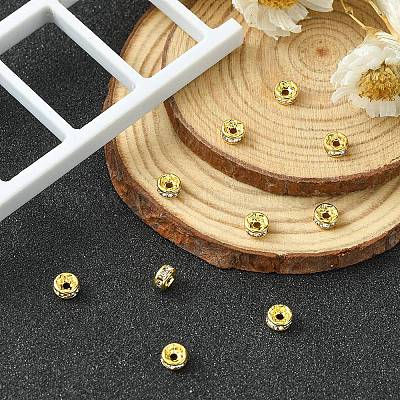 Perles séparateurs en laiton avec strass&nbsp;RB-YW0001-04A-01G-1