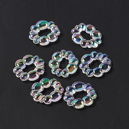 Anello Regolabile Avalaya Fiori Rossi E Neri – Acrilico E Perline Di Vetro, 3.5 Cm