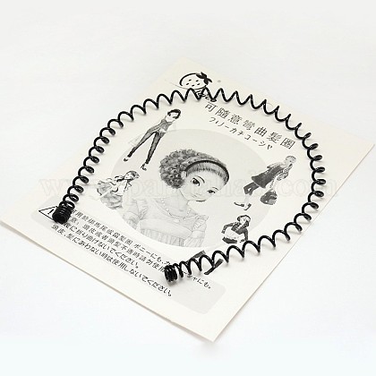 スタイリッシュなユニセックスヘアアクセサリーウェーブのかかった髪フープスプリングヘッドバンド鉄スパイラルヘアバンド ガンメタ色 130x150mmの通販 Jp Pandahall Com