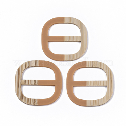 Boucles coulissantes en acrylique de style caoutchouté OACR-T020-028B-1