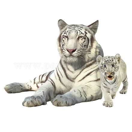 Superdant weißer Tiger-Wandaufkleber DIY-WH0228-899-1