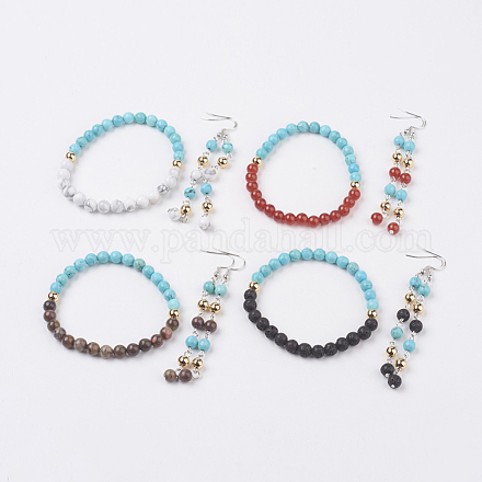 Natural & Synthetic Gemstone Jewelry Sets SJEW-JS00953-1