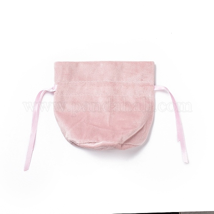 Bolsas de terciopelo para joyería con cordón y perlas de imitación de plástico TP-CJC0001-03C-1