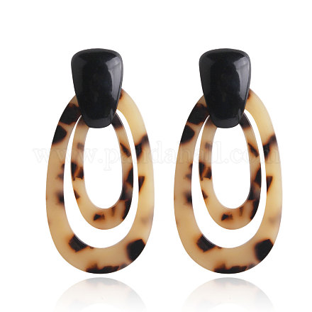 Resin Dangle Stud Earrings X-EJEW-I218-07C-1