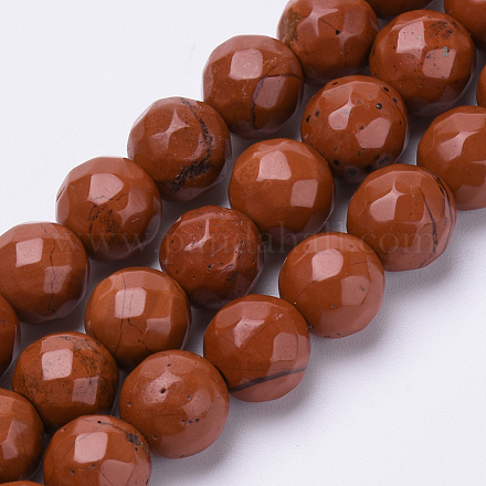 Chapelets de perles en jaspe rouge naturel G-S281-03-6mm-1