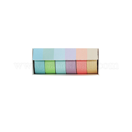 6巻6色粘着紙テープ  虹色の装飾テープ  カード作成用  スクラップブック作り  日記  プランナー  封筒とノート  カラフル  15mm  2 m /ロール  1ロール/色 RABO-PW0001-106A-1