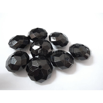Perles rondes à facettes en acrylique massives bubblegum chunky X-PL865-8-1