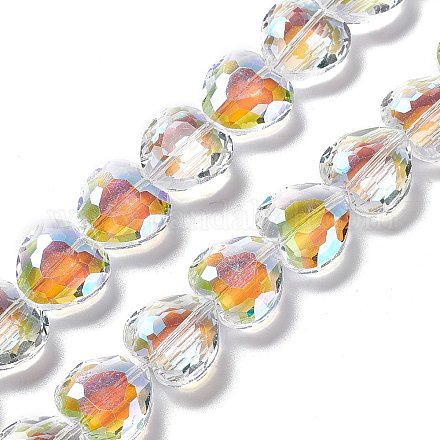 Transparentes perles de verre de galvanoplastie brins EGLA-E030-01N-1