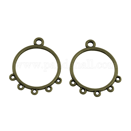 Tibetan Style Alloy Ring Chandelier Components Links TIBE-3818-AB-FF-1