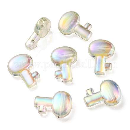 Perlas de acrílico transparentes iridiscentes arco iris chapado uv OACR-C007-05-1