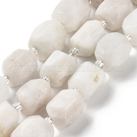 Naturelles perles pierre de lune blanc brins G-C105-A05-01-1