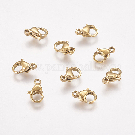 Ion Plating(IP) 304 Stainless Steel Lobster Claw Clasps STAS-P185-9-G-1