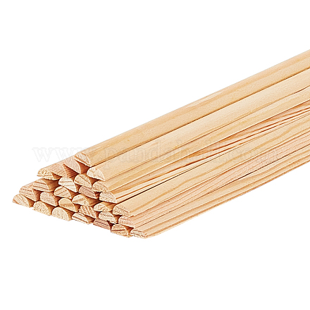 OLYCRAFT 30Pcs Round Wood Sticks Unfinished Wooden Strips Round Dowels Strips Wooden Round Dowel Rod Natural Wood Round Sticks Model Accessories for Wood Craft Supplies 200x7x3mm WOOD-WH0109-22-1