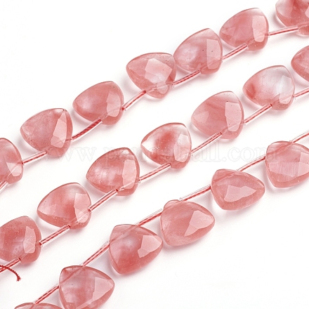 Chapelets de perles en verre de quartz de cerise G-E560-O01-1