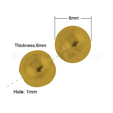 チベット風合金ビーズ  カドミウムフリー＆鉛フリー  ラウンド  アンティーク黄金  6mm  穴：1mm TIBEB-Q008-AG-LF-1