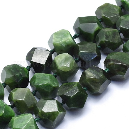 Brins de perles de jade canadien naturel G-G764-17-1
