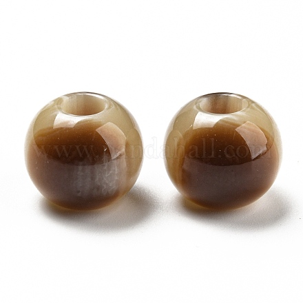 Perles européennes bicolores en résine opaque RESI-D070-03-1