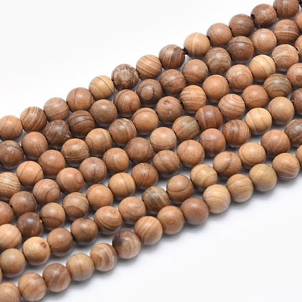 Natural Wood Beads Strands WOOD-P012-02-4mm-1