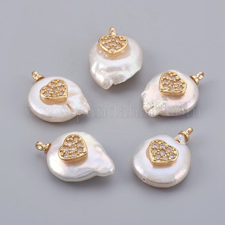 Colgantes naturales de perlas cultivadas de agua dulce X-PEAR-F008-23G-03-1