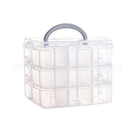 3-stöckige Aufbewahrungsbox aus transparentem Kunststoff CON-PW0001-036D-1