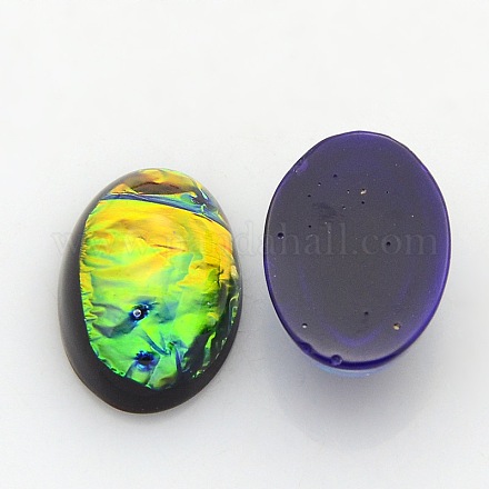 Oval Resin Imitated Opal Cabochons CRES-L008-06-1