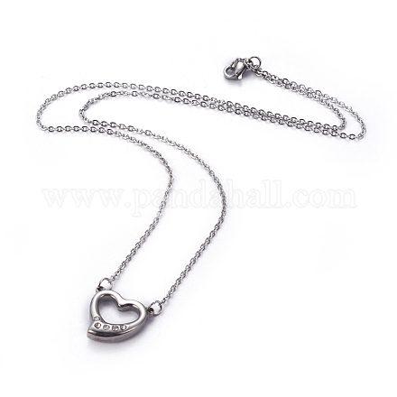304 Stainless Steel Pendant Necklaces NJEW-E141-28P-1