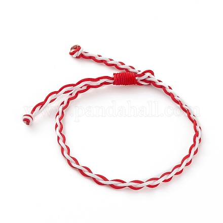 Bracelets tressés réglables en corde de nylon bicolore BJEW-JB05850-01-1
