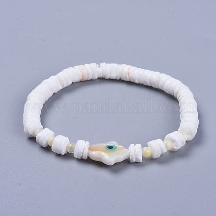 Bracelets shell stretch BJEW-JB04384-01-1