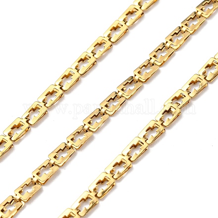 304 Stainless Steel Rectangle with Cross Link Chains CHS-C009-17G-1