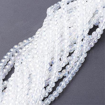 Chapelets de perles en verre GR6mm-01Y-AB-1