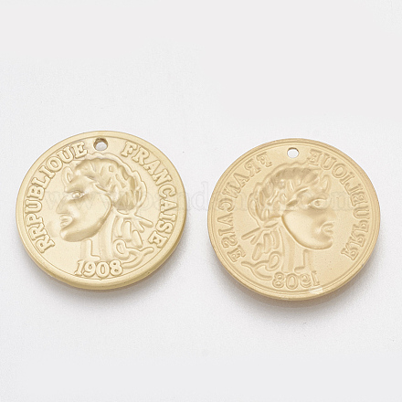 Colgantes de monedas de aleación de superficie lisa PALLOY-S117-103-1