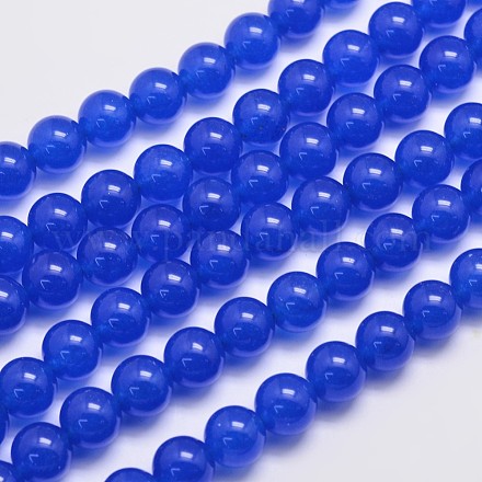 Chapelets de perles en jade de malaisie naturelle et teinte X-G-A146-10mm-A21-1