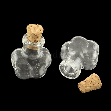 Botella de cristal de la flor para contenedores de abalorios AJEW-R045-04-1