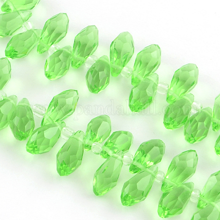 Goccia sfaccettato fili di perle di vetro trasparente GLAA-R158-10x20-01-1