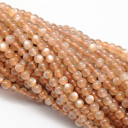 Brins de perles de pierre de lune pêche naturelle G-L425-25-4mm-1