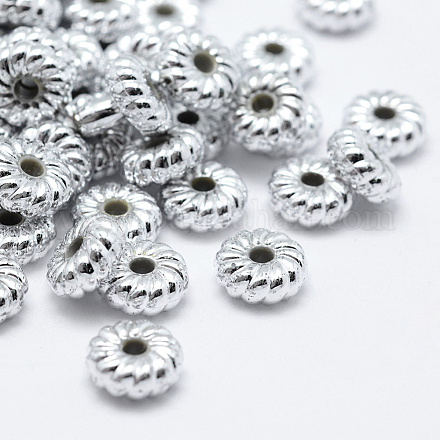Placage de perles d'espacement en plastique écologiques KY-K002-09S-1