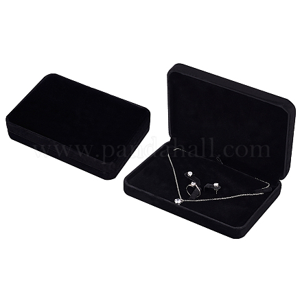Fingerinspire 2 Uds. Caja rectangular de terciopelo negro VBOX-WH0011-08A-1