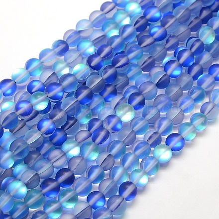 Synthetic Moonstone Beads Strands G-F142-10mm-08-1