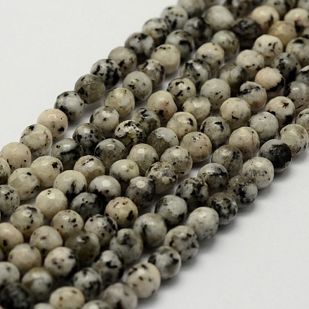 Brins de perles de larvikite naturelle G-G687-38E-6mm-1