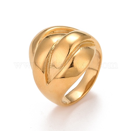 Ионное покрытие (ip) 304 текстурированное массивное кольцо из нержавеющей стали для женщин RJEW-B040-03B-G-1