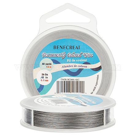 BENECREAT 55m 0.5mm 7-Strand Nylon Coated Craft Jewelry Beading Wire Tiger Tail Beading Wire for Necklaces Bracelets Ring TWIR-BC0001-02C-1