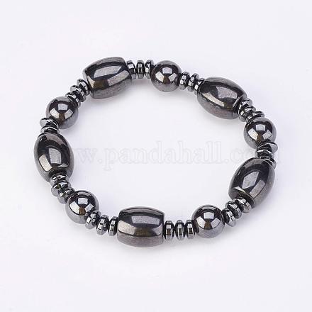 Non-Magnetic Synthetic Hematite Stretch Bracelets BJEW-E309-01-1
