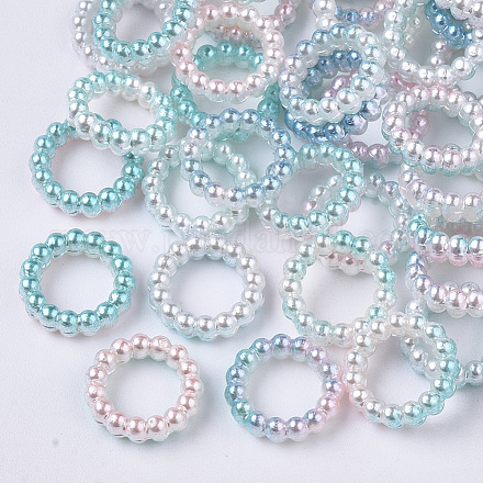 Anillos de unión de perlas de imitación de plástico abs OACR-N005-6mm-12-1