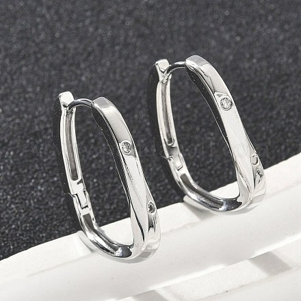 Прямоугольные серьги-кольца из латуни EJEW-D320-24P-1
