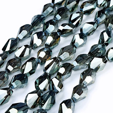Chapelets de perles en verre électroplaqué EGLA-F147-FR02-B-1
