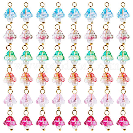 SUNNYCLUE 1 Box 120Pcs Mushroom Charms Glass Mushroom Charm 3D Mushrooms Charm Bulk Electroplate Glass Charms for Jewelry Making Charm Imitation Pearl Beads Earrings Necklace Bracelet DIY Supplies GLAA-SC0001-70-1