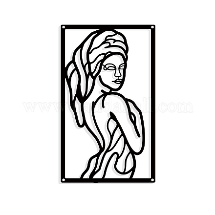 NBEADS Woman Wrapped in Bath Towel Wall Art Decor HJEW-WH0067-216-1