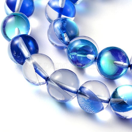 Dyed Synthetic Moonstone Round Beads Strands G-L376-12mm-B05-1