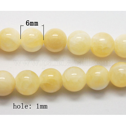 Natürliche gelbe Jade Perlen X-G-Q276-1-1